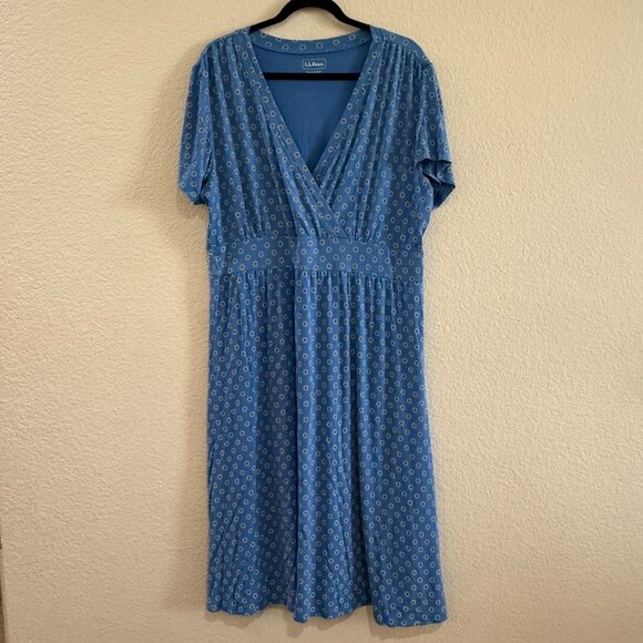 Dresses & Skirts - LL Bean Blue and White Floral Dress
